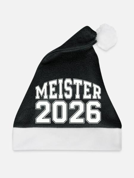 Meister 2026 Logo - Weihnachtsmütze - Schwarz/Weiß