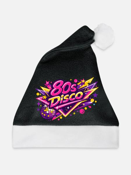 80er Disco Neon Fusion - Weihnachtsmütze - Schwarz/Weiß