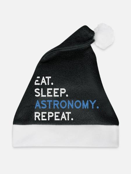 Eat Sleep Astronomy Repeat - Weihnachtsmütze - Schwarz/Weiß