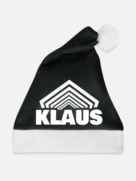 Jungenname Klaus - Weihnachtsmütze - Schwarz/Weiß
