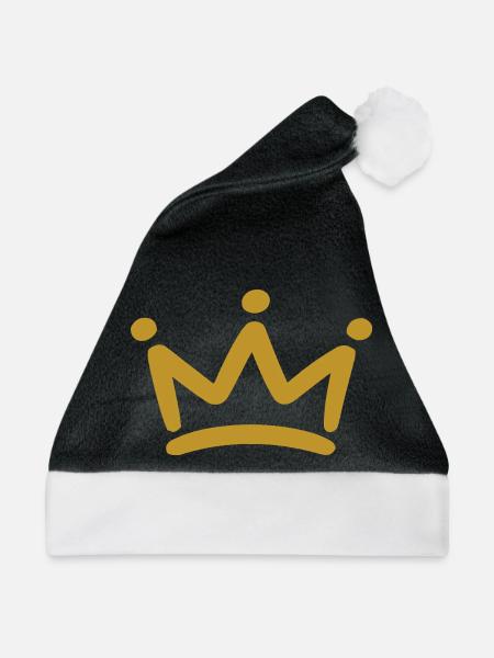 Goldene Krone für Könige - Weihnachtsmütze - Schwarz/Weiß