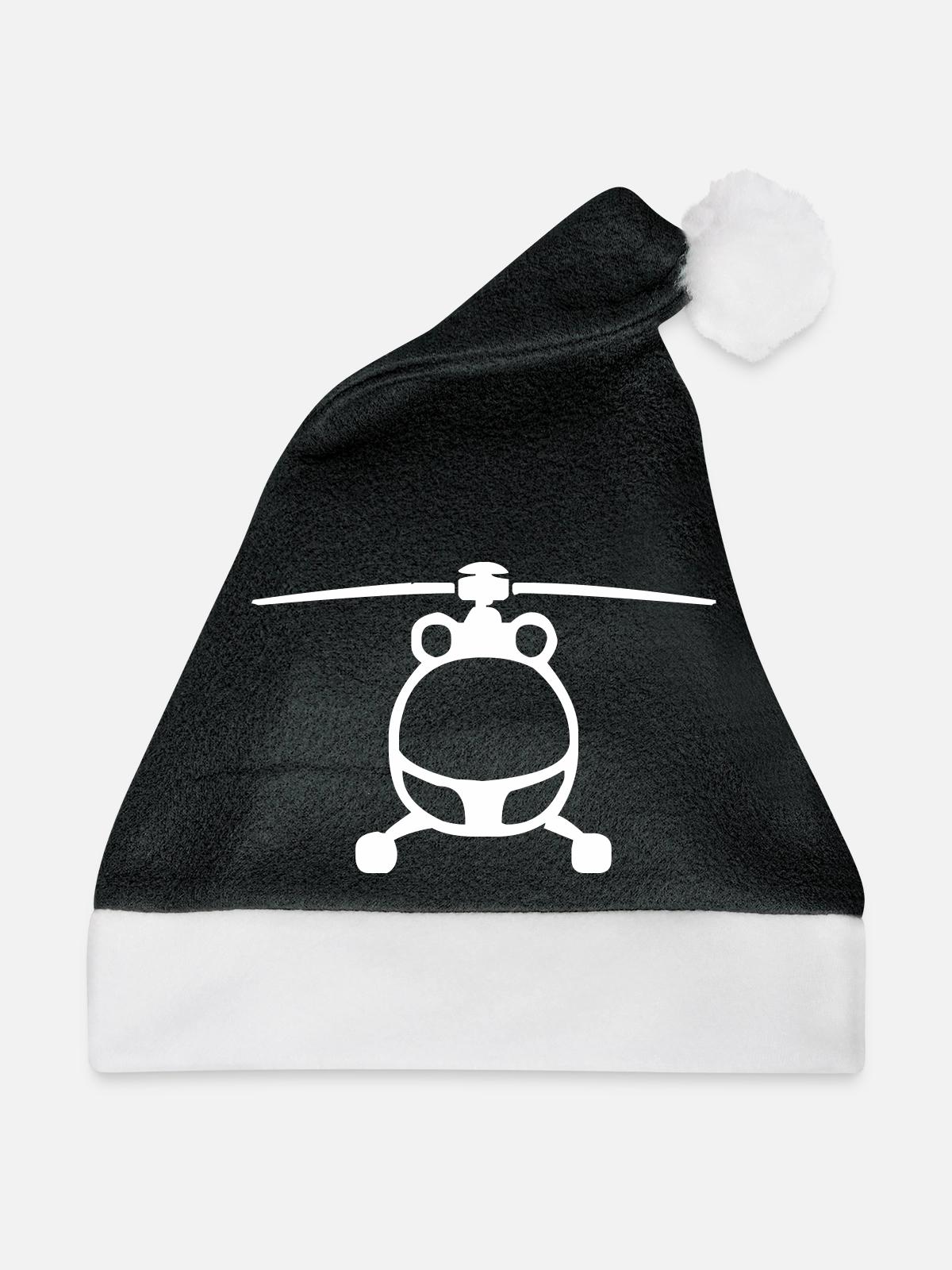 Helikopter - Weihnachtsmütze - Schwarz/Weiß - Vorne