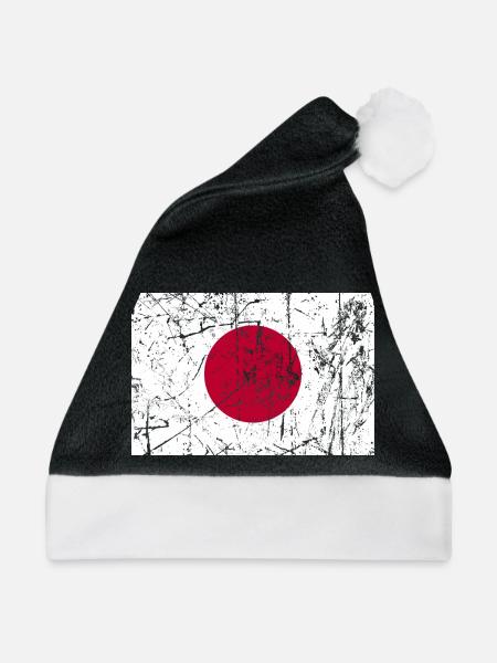 Japan Flagge Japan Fahne Flagge Flagge bandera - Weihnachtsmütze - Schwarz/Weiß - Vorne