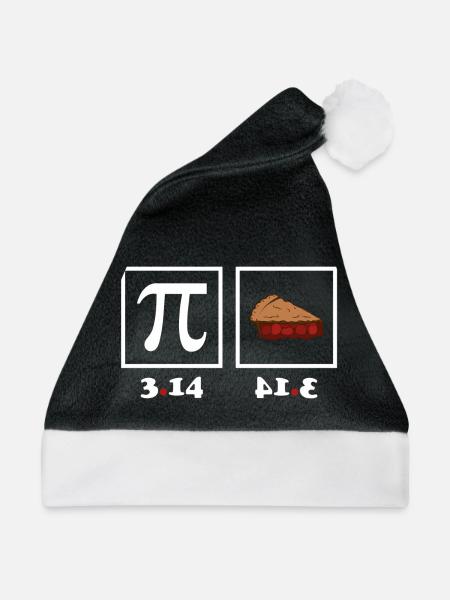 Pi Day Pie - Weihnachtsmütze - Schwarz/Weiß - Vorne