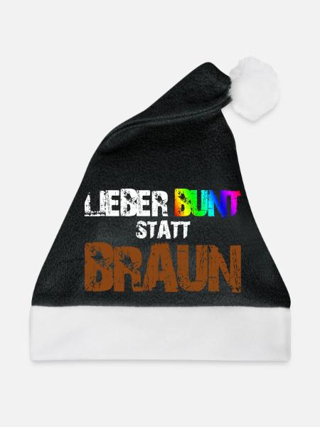 Lieber Bunt Statt Braun - Weihnachtsmütze - Schwarz/Weiß