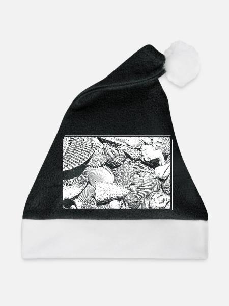 Muscheln - Weihnachtsmütze - Schwarz/Weiß - Vorne
