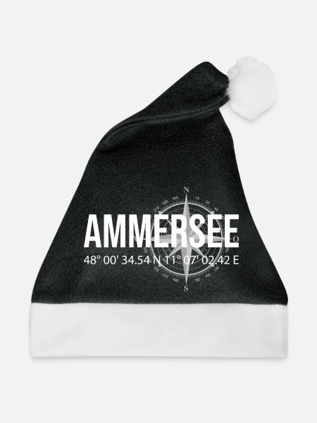 Koordinaten Ammersee - Weihnachtsmütze - Schwarz/Weiß