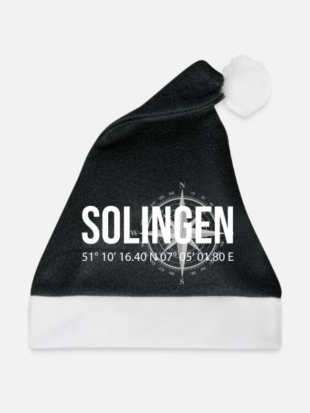 Koordinaten Solingen - Weihnachtsmütze - Schwarz/Weiß