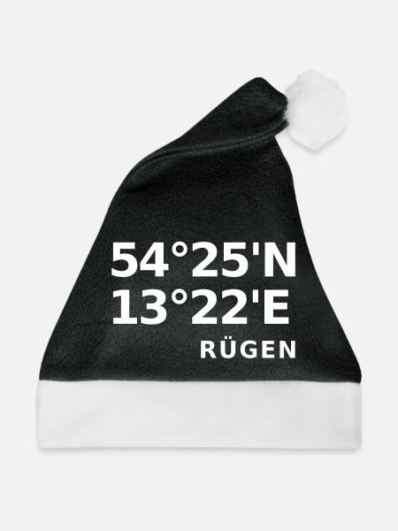 Rügen - Weihnachtsmütze - Schwarz/Weiß - Vorne