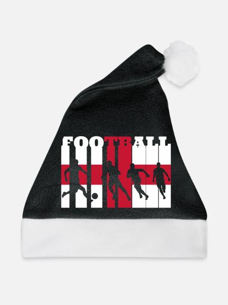Englischer Fußball - Weihnachtsmütze - Schwarz/Weiß