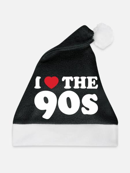 Buntes 90er-Jahre-Retro-Design - Weihnachtsmütze - Schwarz/Weiß