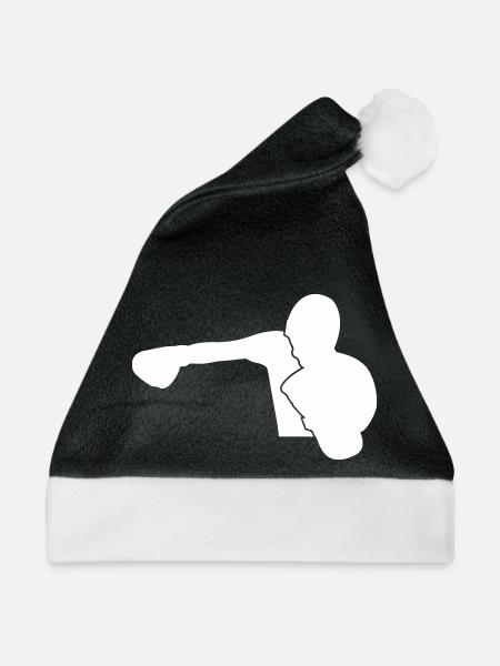 Boxer boxen sportlich - Weihnachtsmütze - Schwarz/Weiß