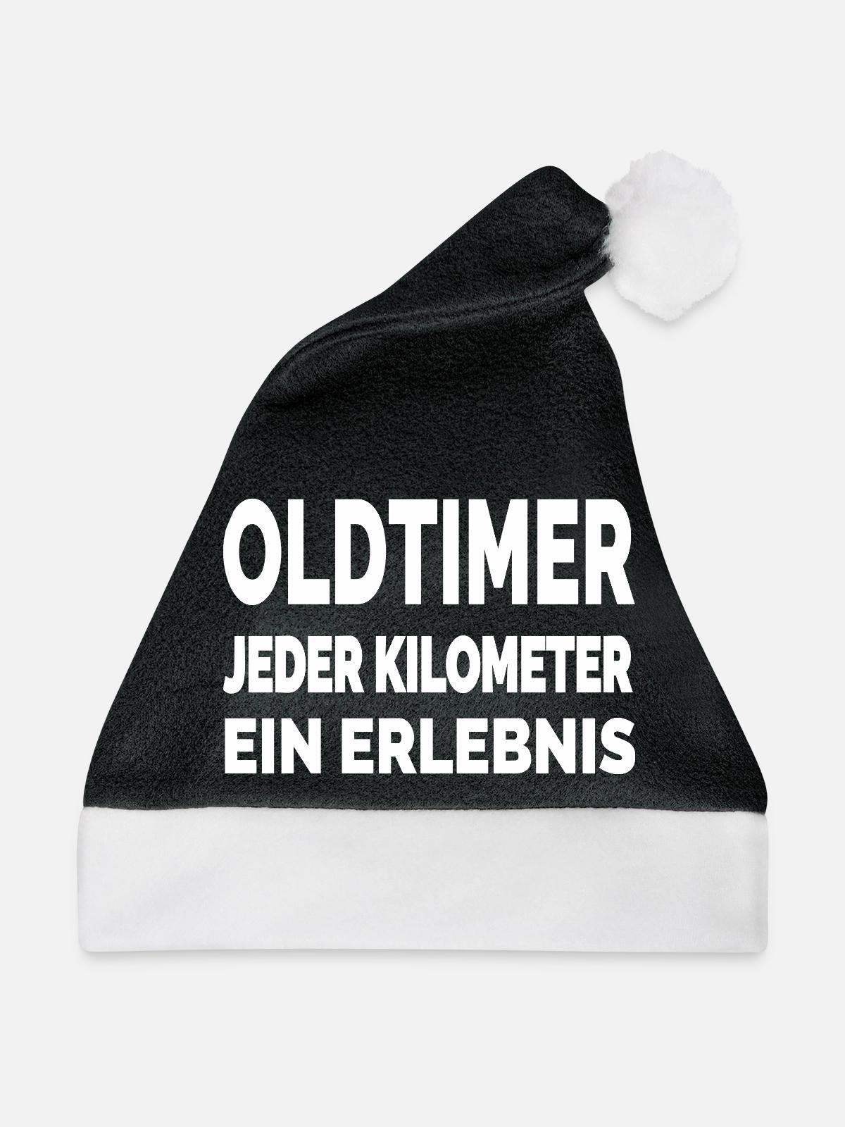 Oldtimer - Weihnachtsmütze - Schwarz/Weiß - Vorne