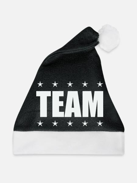 Team mit Sternen - Weihnachtsmütze - Schwarz/Weiß