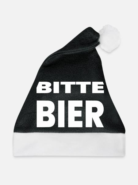 Bier - Weihnachtsmütze - Schwarz/Weiß