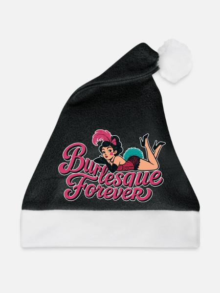 Burlesque Forever: Vintage Pin-Up Schönheit - Weihnachtsmütze - Schwarz/Weiß - Vorne