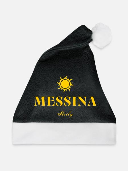 Messina, Sizilien, Sonnenemblem - Weihnachtsmütze - Schwarz/Weiß