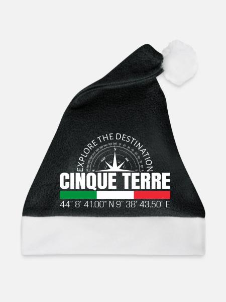 Cinque Terre - Weihnachtsmütze - Schwarz/Weiß - Vorne
