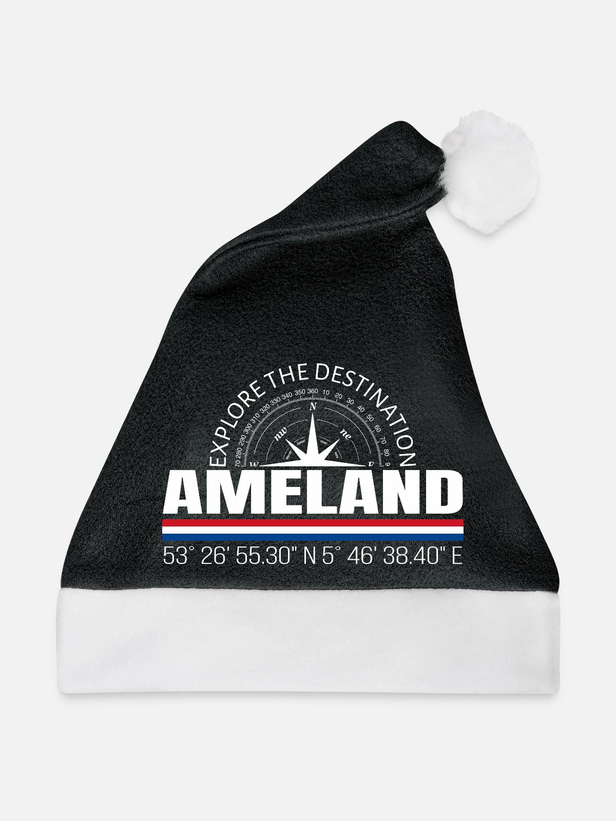 Ameland - Weihnachtsmütze - Schwarz/Weiß - Vorne