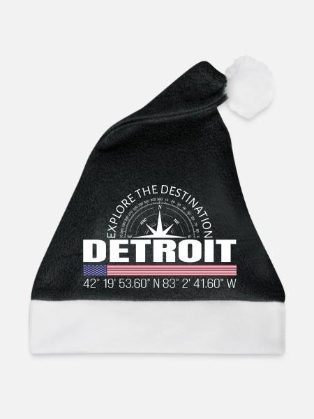 Detroit - Weihnachtsmütze - Schwarz/Weiß
