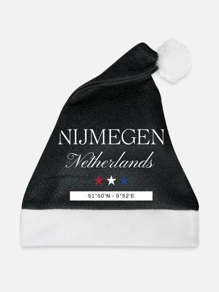 Nijmegen Niederlande Souvenir – Reise minimalist - Weihnachtsmütze - Schwarz/Weiß - Vorne