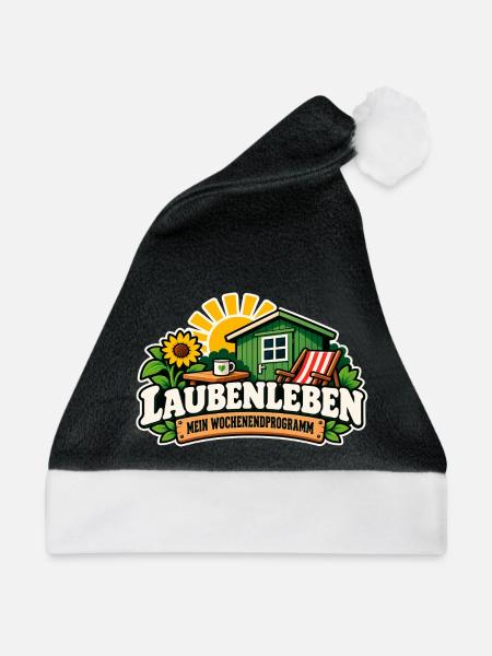 Laubenleben Wochenendfreuden - Weihnachtsmütze - Schwarz/Weiß - Vorne