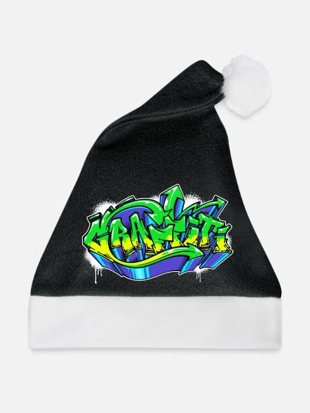 Kunst Strassenkunst Wildstyle Graffiti Zeichnen - Weihnachtsmütze - Schwarz/Weiß