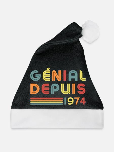 Genial seit 1974 - Weihnachtsmütze - Schwarz/Weiß