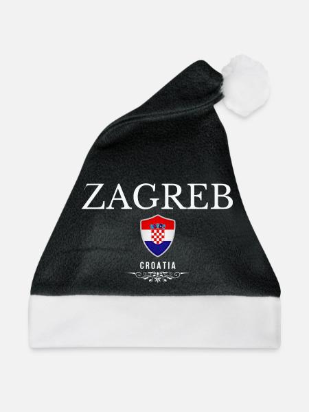 Zagreb Kroatien, Souvenir Zagreb - Weihnachtsmütze - Schwarz/Weiß