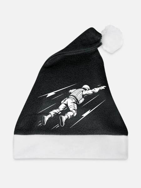 Astronaut im All - Weihnachtsmütze - Schwarz/Weiß