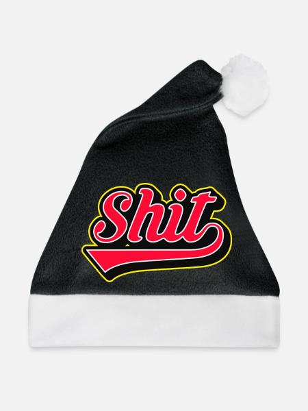 Shit Word Script Logo - Weihnachtsmütze - Schwarz/Weiß