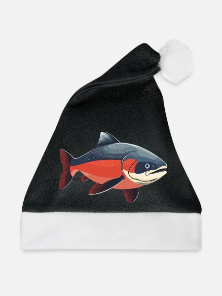 Lachse Lachs - Weihnachtsmütze - Schwarz/Weiß