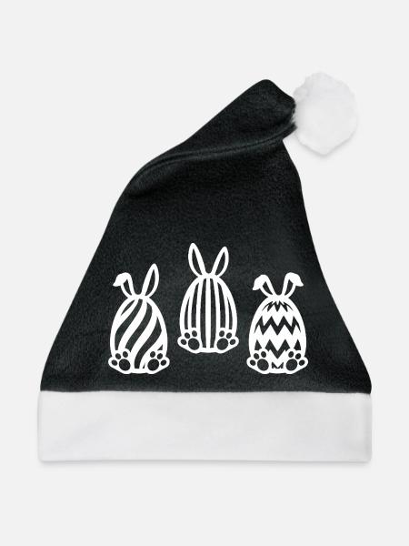 OSTERN OSTERHASEN OSTEREIER - Weihnachtsmütze - Schwarz/Weiß