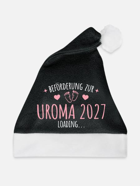 Schwangerschaft Verkünden Uroma 2027 - Weihnachtsmütze - Schwarz/Weiß
