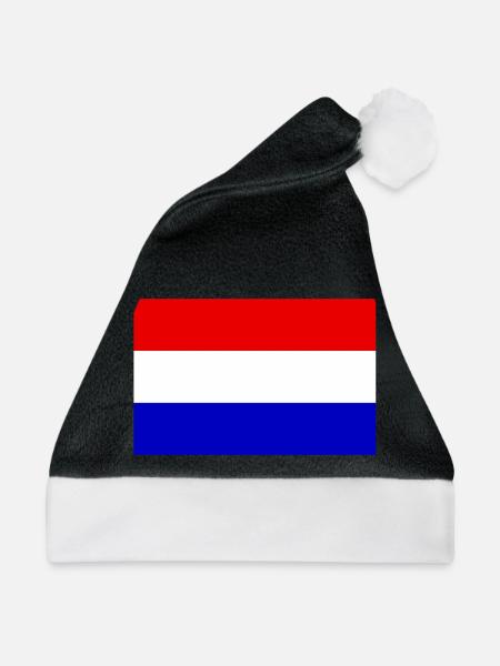 Holland Flagge - Weihnachtsmütze - Schwarz/Weiß - Vorne
