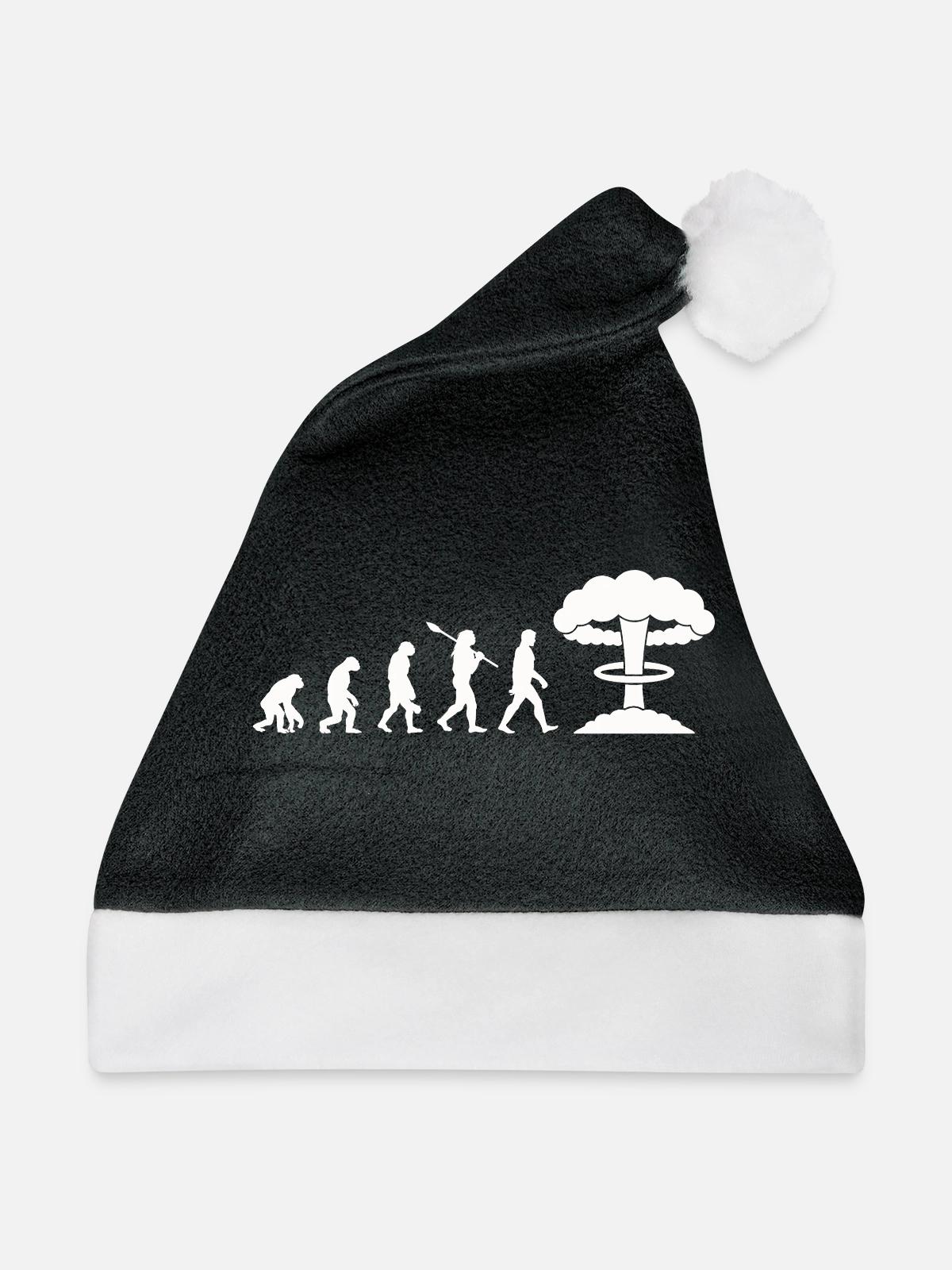 Evolution-Atombombe - Weihnachtsmütze - Schwarz/Weiß - Vorne