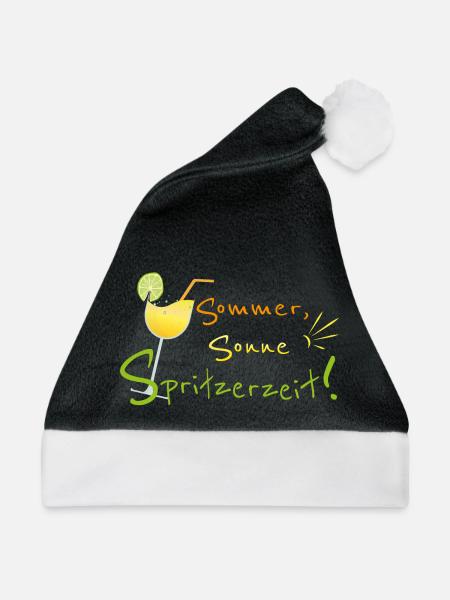 Sommer, Sonne, Spritzerzeit! Weinglas - Weihnachtsmütze - Schwarz/Weiß