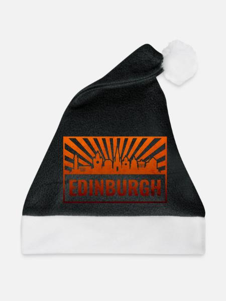Edinburgh Skyline Sunburst - Weihnachtsmütze - Schwarz/Weiß