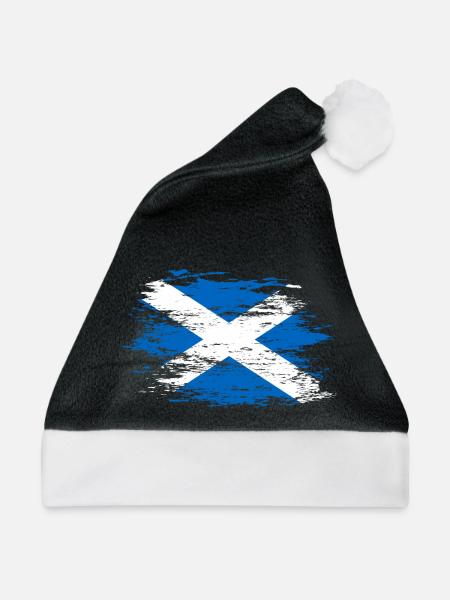 Schottland Flagge used - Weihnachtsmütze - Schwarz/Weiß - Vorne