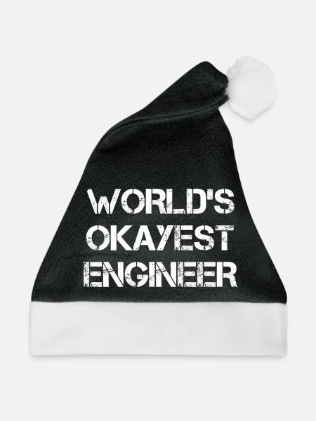 Der okayste Ingenieur der Welt T-Shirt - Weihnachtsmütze - Schwarz/Weiß - Vorne