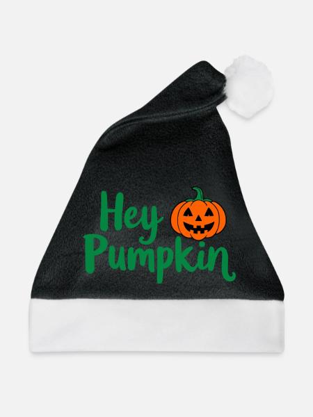 Hey Pumpkin Halloween-Spruch - Weihnachtsmütze - Schwarz/Weiß