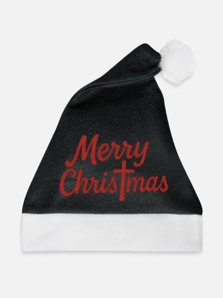 Merry Christmas Kruzifix - Weihnachtsmütze - Schwarz/Weiß