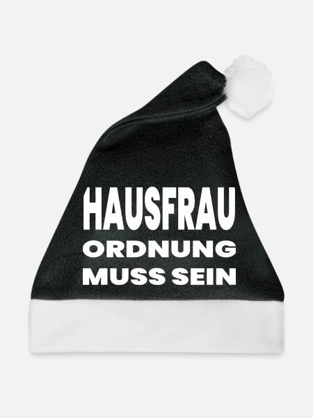 Hausfrau - Weihnachtsmütze - Schwarz/Weiß - Vorne