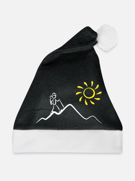 Bergwanderer in der Sonne - Weihnachtsmütze - Schwarz/Weiß
