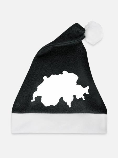 Schweiz Land Swiss - Weihnachtsmütze - Schwarz/Weiß - Vorne