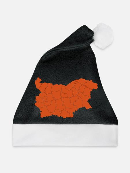Karte von Bulgarien - Weihnachtsmütze - Schwarz/Weiß