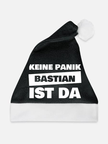 Name Bastian - Weihnachtsmütze - Schwarz/Weiß - Vorne