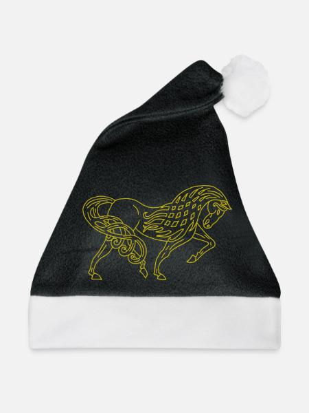 Keltisches Pferd - Weihnachtsmütze - Schwarz/Weiß