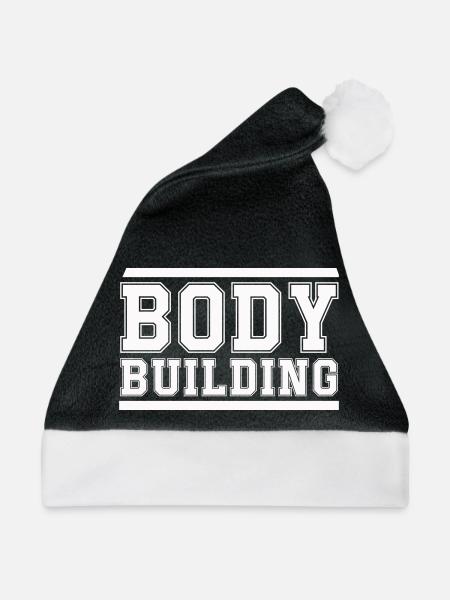 Body Building Bold Schriftzug - Weihnachtsmütze - Schwarz/Weiß
