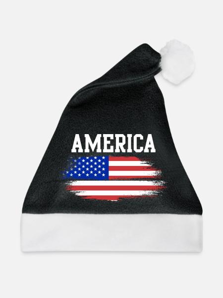 Flaggenbrush Americana - Weihnachtsmütze - Schwarz/Weiß